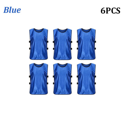 6PCS Soccer Pinnies Quick Drying Football Team Jerseys Sports Soccer Team Training Practice Youth Adult Basketball Sports Vest