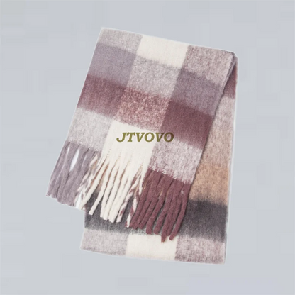 Fashion New Korea Styles Cashmere Scarf Winter Women Warm Thick Shawl Wraps Female Pashmina Long Tassel Foulard Blanket