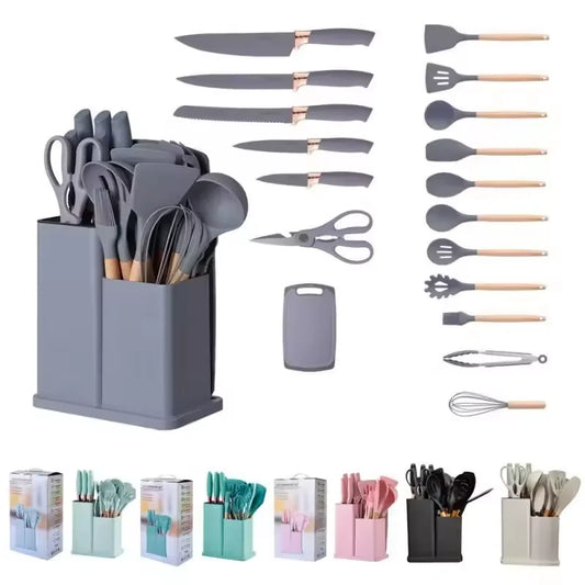 Silicone 19pcs Kitchen Utensil Sets Utensils Utensils Gadgets Stand Storage Organizer Holders