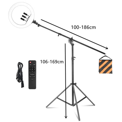 SH 45cm 18 inch Ring Light With Tripod Stand Usb Charge Selfie Led Lamp Dimmable Photography Light For Photo Photography Studio