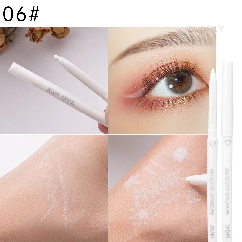 5 Colors Eyeliner Pencil Quick-drying Eyeliner Waterproof Long-lasting Gel Pen Blue Black Brown Easy Wearing Eyeliner Pen