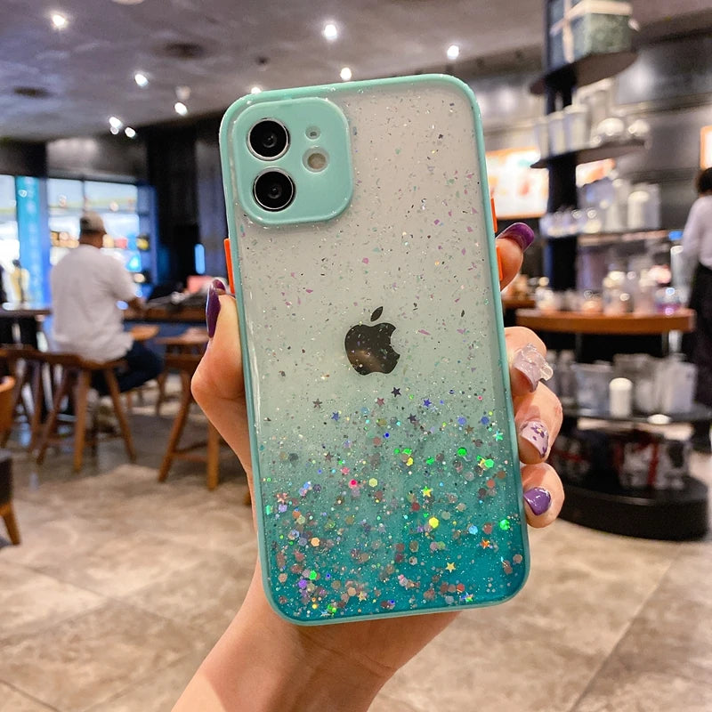 Luxury Glitter Candy Transparent Phone Case For iPhone 11 12 13 Pro Max XS X XR 7 8 Plus SE 2020 Mini Shockproof Cases Cover