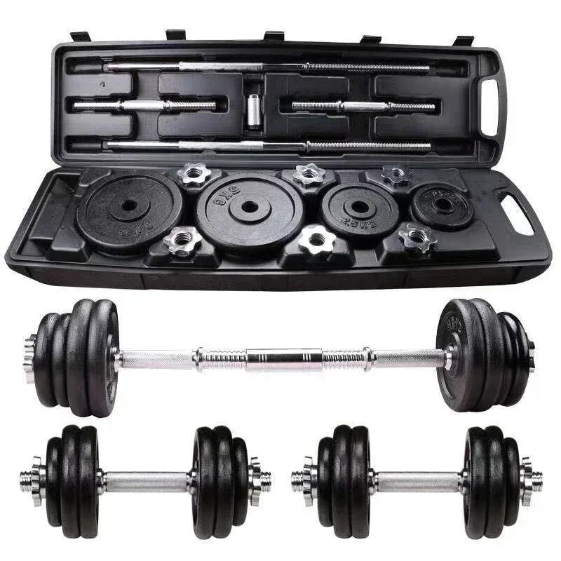 High-quality 10kg Painted Dumbbell Suit Can Be Turned Into Barbell Adjustable Household Weight-lifting Fitness Equipment.