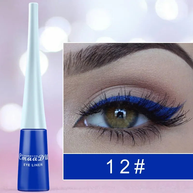 Colorful Sexy Eyeliner Liquid Blue Pencil Waterproof Easy To Wear Make Up Matte Eye Liner Red Green White Gold Brown Eyeliner