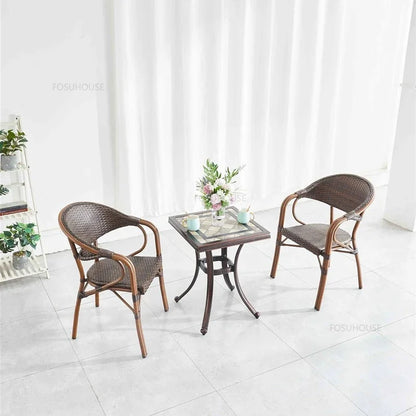 Simple Garden Furniture Sets Outdoor Table and Chair Three-piece Set French Outdoor Dining Room Sets Home Garden Table and Chair