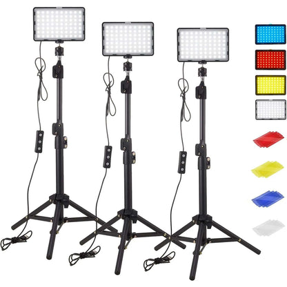 6"LED Video Light Panel 5600k Photography Lighting Photo Studio Lamp Kit For Shoot Live Streaming Youbube With Tripod RGB Filter