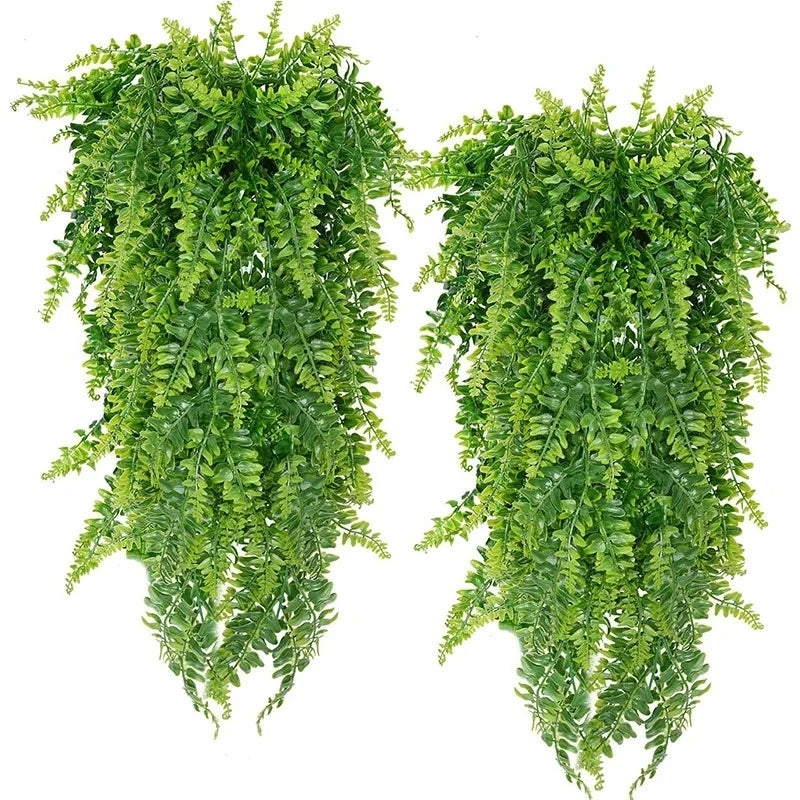 90cm Persian fern Leaves Artificial Hanging Plants Vines Home Wedding Christmas Decor Plastic Grass Wall Balcony Room Decoration