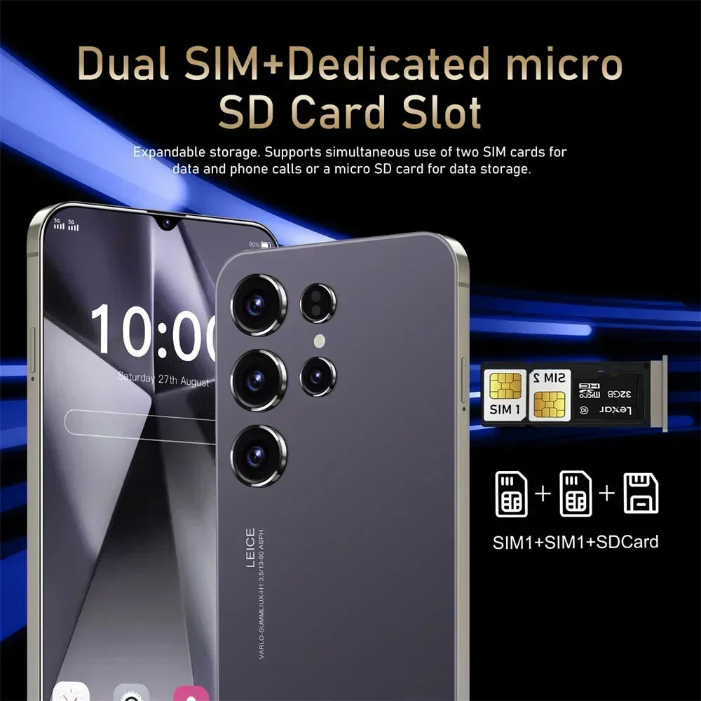 New High-end Original S24 Ultra Smartphone 7.0 HD 5G 16G+1T Android 14 Cell Phone Dual Sim Face Unlocked Mobile Phone Cellphones