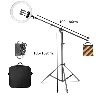 SH 45cm 18 inch Ring Light With Tripod Stand Usb Charge Selfie Led Lamp Dimmable Photography Light For Photo Photography Studio