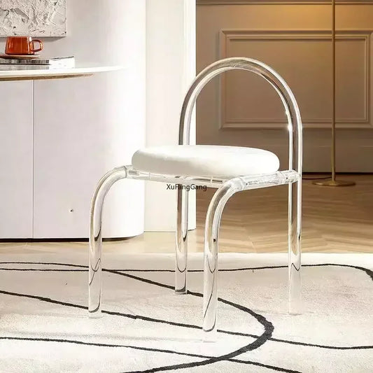 Crystal Makeup Chair Modern Acrylic Furniture Dining Chair Clear Meubles De Salon Household Items Unique Relax Lounge