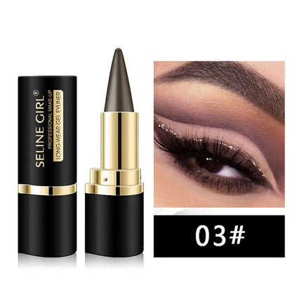 1PCS Portable Eyeliner Cream Black Eye Liner Pen Natural Waterproof Eyes Tattoo Eyeliner Professional Lasting Eyes Makeup