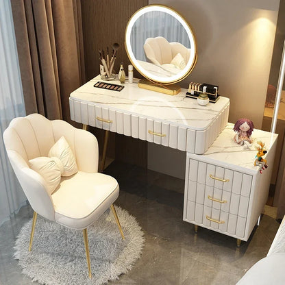 Items Makeup Vanity Table Box Container Drawer Nordic Organizer Dressing Table Mirrors Woman Coiffeuse Dressers For Bedroom