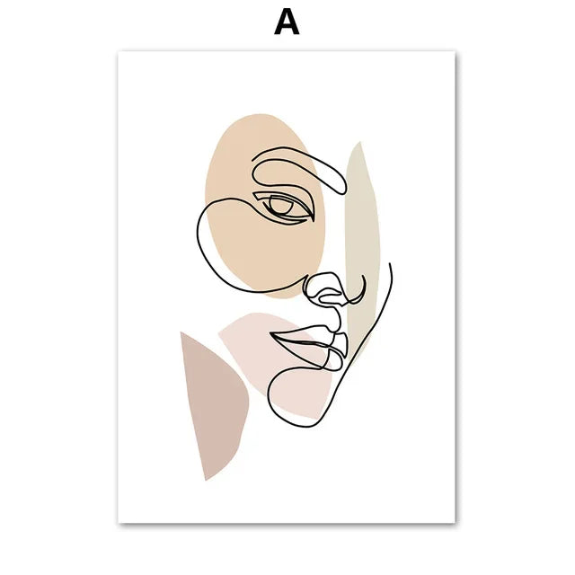 Abstract Line Women Face Couple Kiss Posters Hand In Hand Butterfly Prints Minimalism Nordic Wall Art Canvas Painting Home Decor