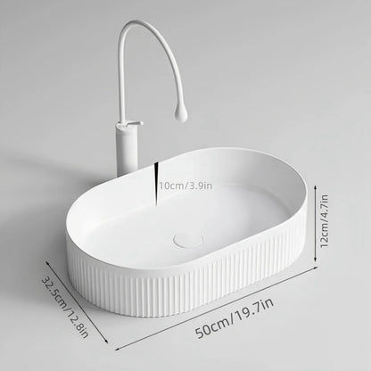 1 modern ceramic bathroom large sink, bathroom sink, modern home vanity basin (excluding faucet), suitable for balcony bathroom,