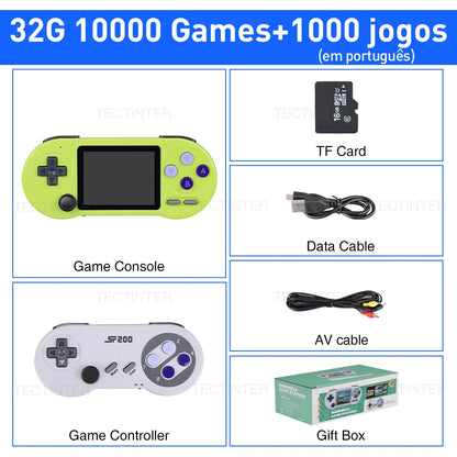 SF2000 Games Portable Handheld Video Built-in 10000 Game Console 3 Inch IPS Screen Classic Retro Game Player Support AV Output