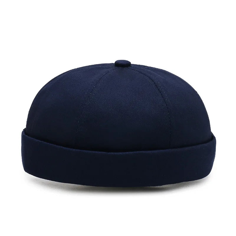 Vintage Men's Summer Cotton Brimless Skullies Cap Street Portable Docker Hats Multipurpose Beanie Hat Hip Hop Hats Japanese INS