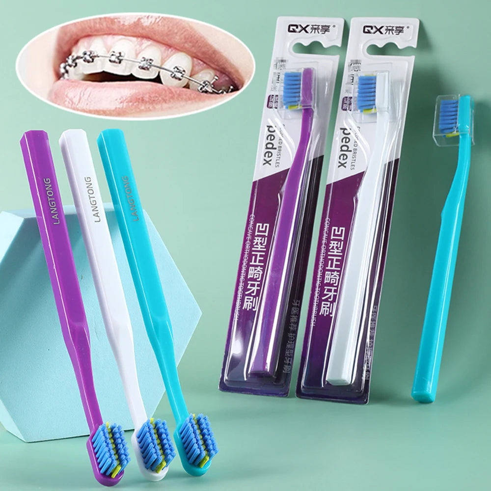 Professional Orthodontic Toothbrush Ultra Soft Braces Toothbrush Deep Cleaning Interdental Brush Oral Hygiene Care Tools