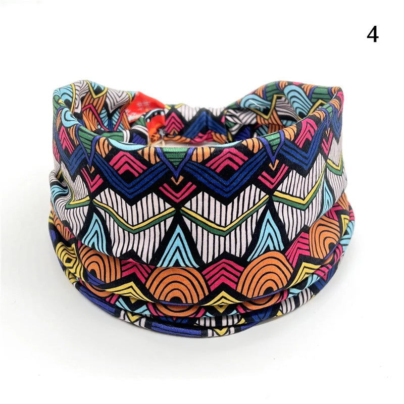 Boho Knot Turbans Yoga Elastic Head Wrap Women Headband Wide Hairbands Headwear Floral Bandanas Fashion Hair Band Accessories