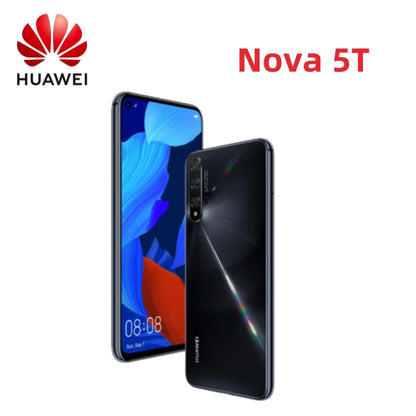 HUAWEI-Nova 5T,Смартфон Android,6,26 дюйма,128 ГБ/256 ГБ ROM,48 МП,Google Play Store,Мобильные телефоны,Сеть 4G,Сотовые телефоны