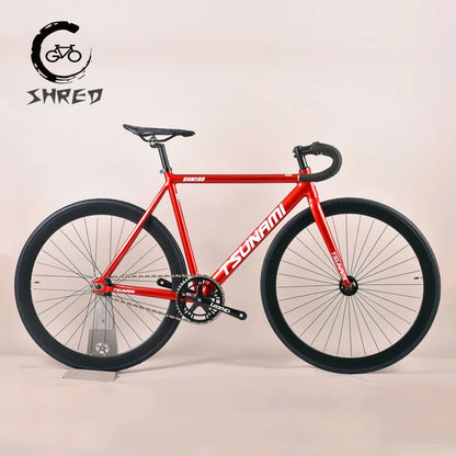 Tsunami SNM100 Fixie Fixed Gear Bike Track Single Speed Racing Bicycles 700C Aluminum Frame Cycling Parts Customizable No Brake