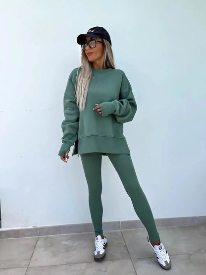 Spring summer 2024 new Shirt  casual loose-fitting sweater tight pants 2 piece suit sets for women 2 pieces trousers sets