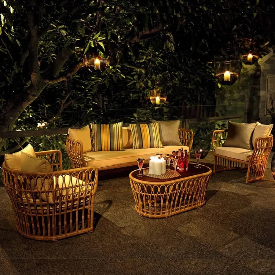 Rattan Garden Furniture Outdoor Sets Unique Modern Home Furniture Coffee Sets Outdoor Lounge High Quality Moveis Jardim Chairs