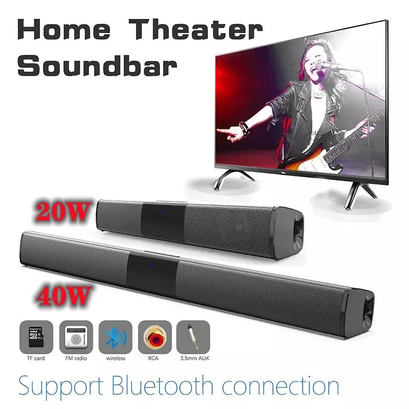 High Quality Bluetooth Speaker BS-28B High Power Wallmounted Wireless 40w Sound Bar Stereo Home Theater TV Strong Bass Sound Bar