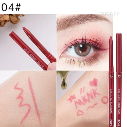 5 Colors Eyeliner Pencil Quick-drying Eyeliner Waterproof Long-lasting Gel Pen Blue Black Brown Easy Wearing Eyeliner Pen