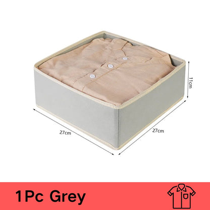 3pcs/1set Underwear Storage Box Foldable Non-woven Storage Box Six-piece Set Underwear Bra Socks Drawer Storage Finishing Box