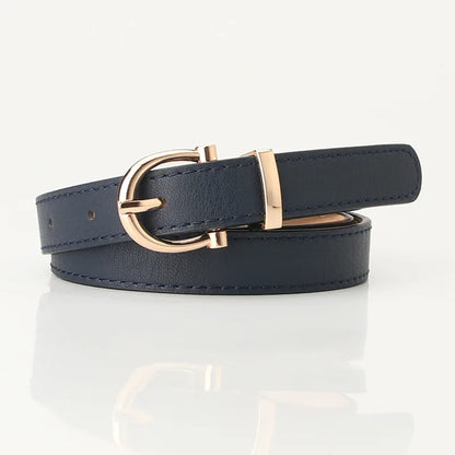 Leather Women Belts New PU Simple Metal Buckle Belt Girls Dress Jean Pants Waistband Belts for Lady Luxury Designer Brand 2023