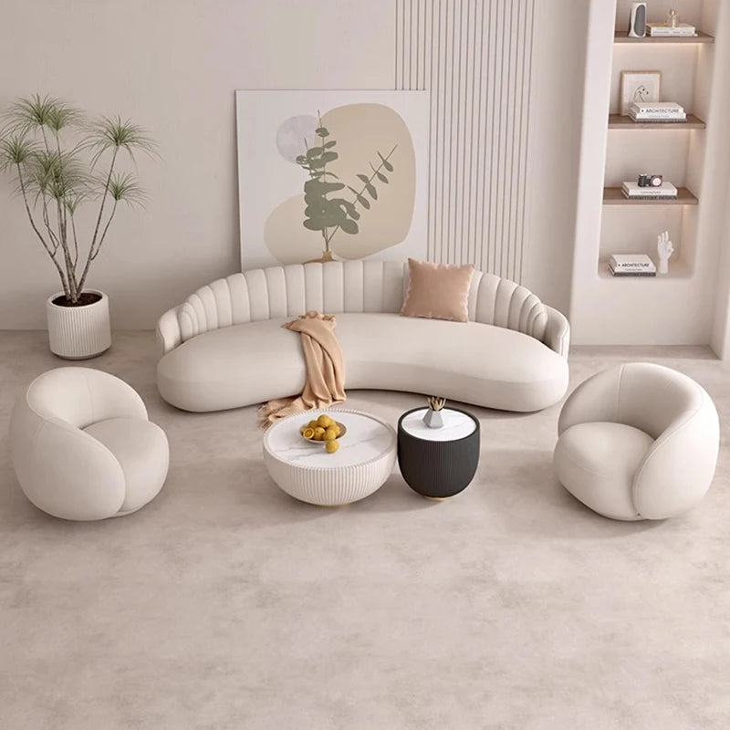 Cream Balcony Living Room Sofas Puffs Couch Futon Armchair Lazy Cute Office Living Room Sofas Luxury Muebles Hotel Furniture