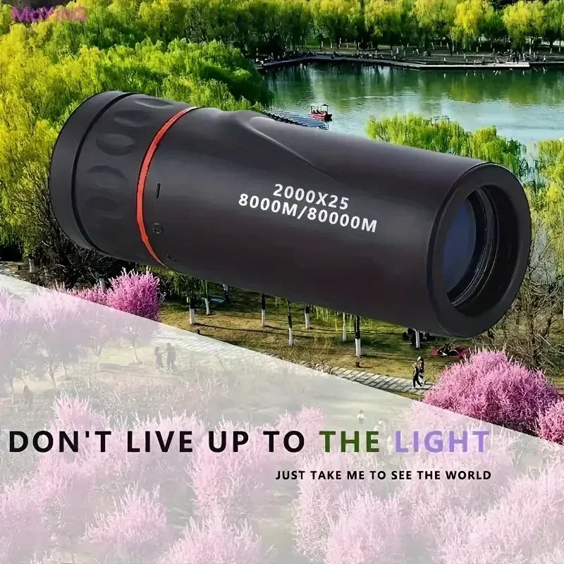 Outdoor 2000x25 HD Monocular Telescope Mini Portable Mobile Phone Telescope with Holder Camping Hunting Birdwatching Telescopes