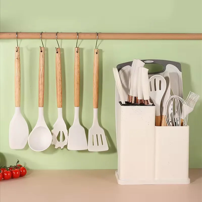 Silicone 19pcs Kitchen Utensil Sets Utensils Utensils Gadgets Stand Storage Organizer Holders