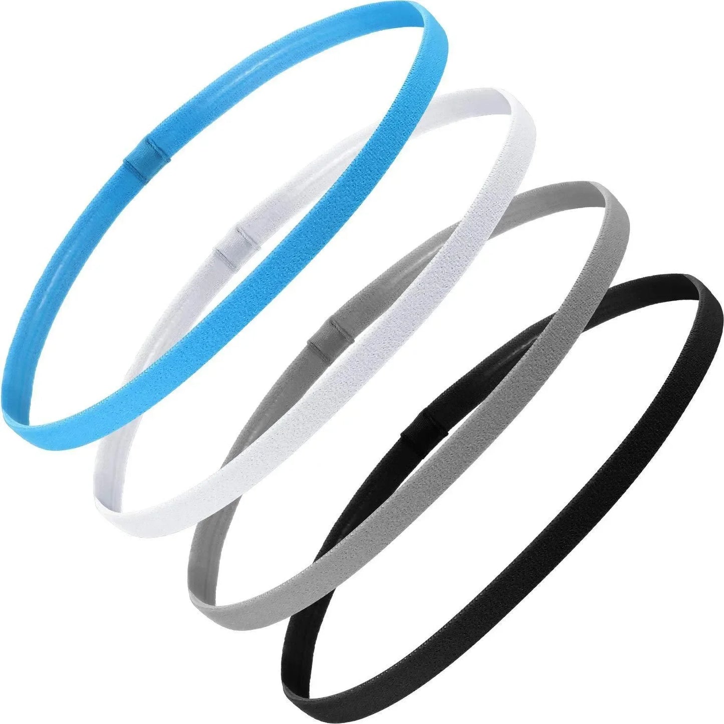 4 Pieces Solid Thicken Non-Slip Elastic Sports Outdoor Headbands Hair Headbands for Men Exercise Hair Bands Sweatbands for Women