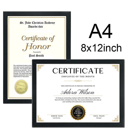 1/2/3pcs Wood Picture Frame A4 8X12in Honors Certificate Document Frame Wooden Photo Frame for Wall Hanging Desktop Disply