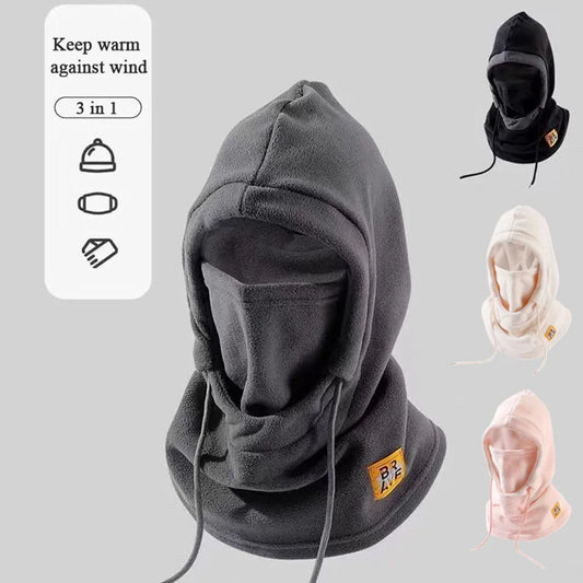 Women Beanie Fleece Cycling Hat Scarf Hooded Face Cover Men Camping Cycling Cap Ski Balaclava Beanie Bonnet Keep warm