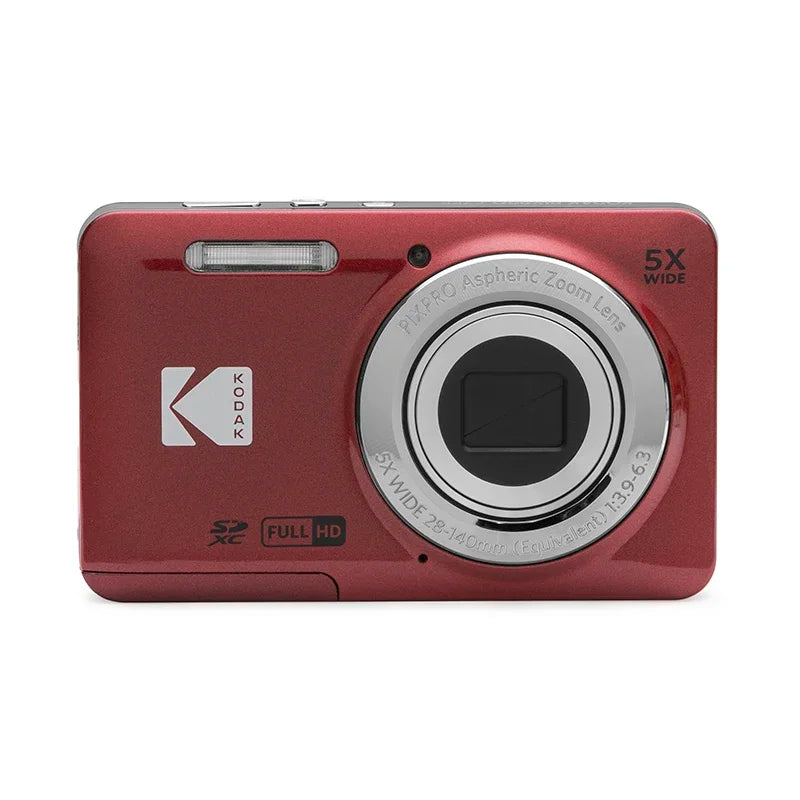 KODAK PIXPRO FZ55-RD 16MP Digital Camera 5X Optical Zoom 28mm Wide Angle 1080P Full HD Video 2.7" LCD Vlogging Camera