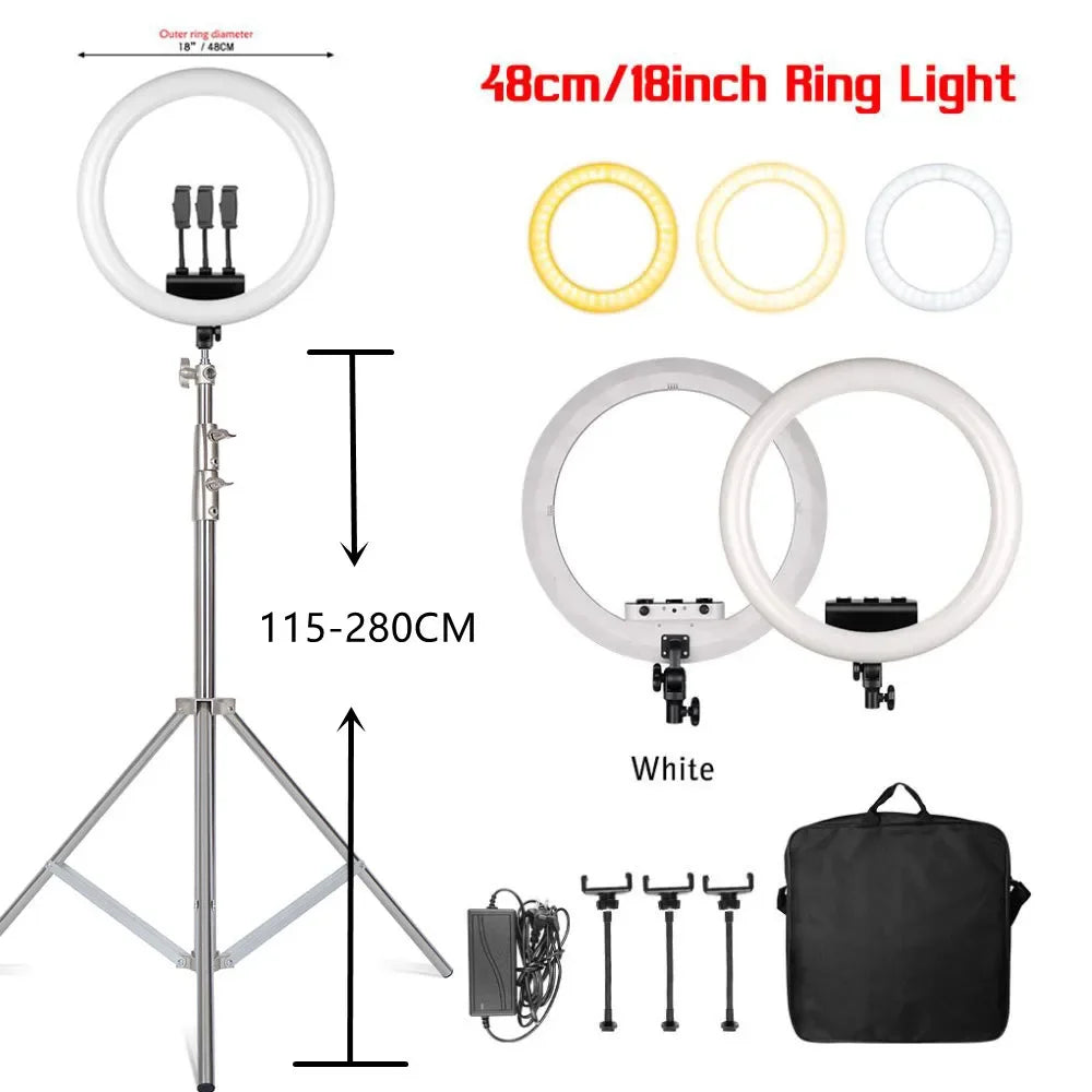 SH 45cm 18 inch Ring Light With Tripod Stand Usb Charge Selfie Led Lamp Dimmable Photography Light For Photo Photography Studio