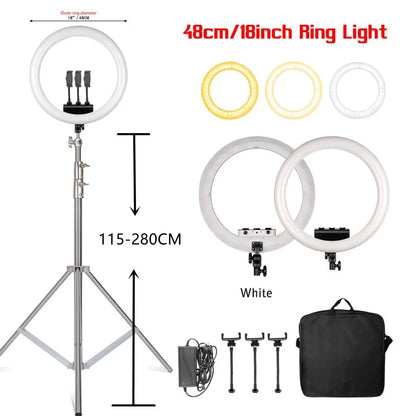 SH 45cm 18 inch Ring Light With Tripod Stand Usb Charge Selfie Led Lamp Dimmable Photography Light For Photo Photography Studio