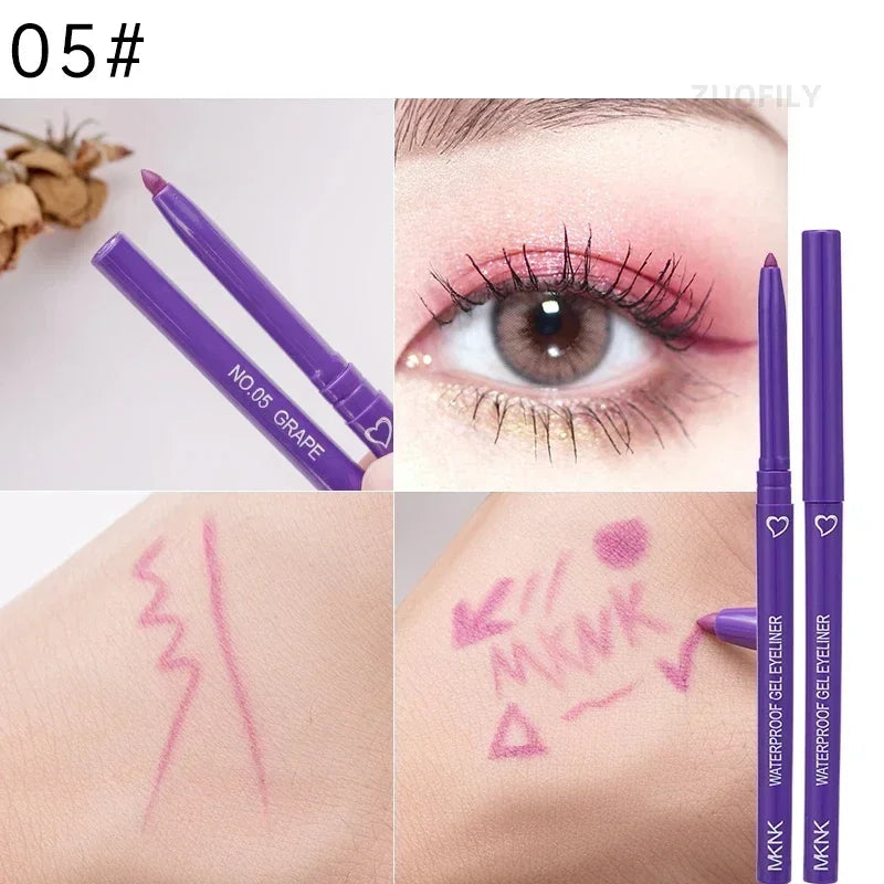 5 Colors Eyeliner Pencil Quick-drying Eyeliner Waterproof Long-lasting Gel Pen Blue Black Brown Easy Wearing Eyeliner Pen