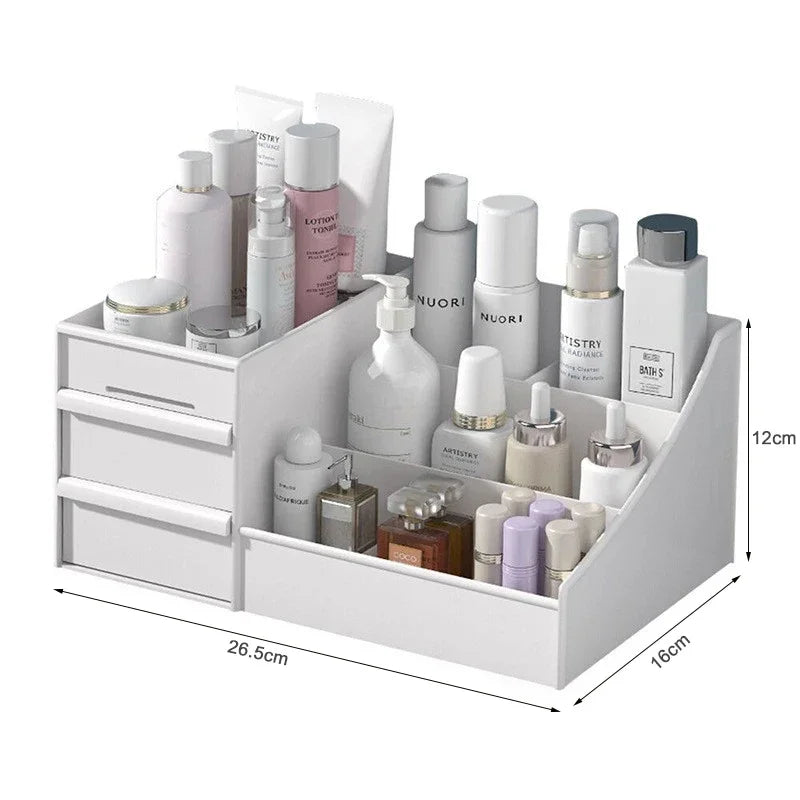 Plastic Drawer Makeup Storage Box Dormitory Finishing Shelf Cosmetics Skin Care Dressing Table Desktop Stationery Box