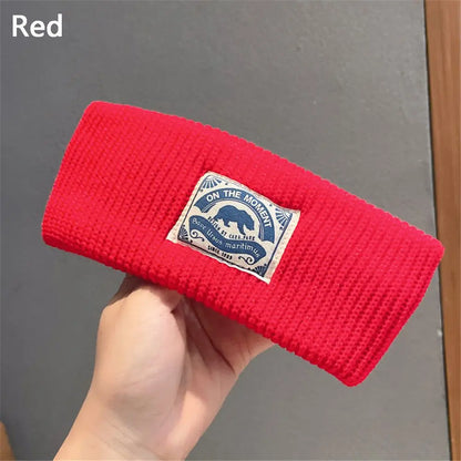 Women Girl Winter Knitted Headband Casual Wide-brim Sports Hair Bands Warm Headwear Soft Stretch Head Bands Accessories