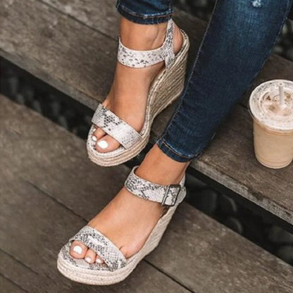 Women Leisure Wedges Heeled Wedge heel serpentine sandals  Summer New Sandals Party Platform High Heels Shoes sandalias mujer