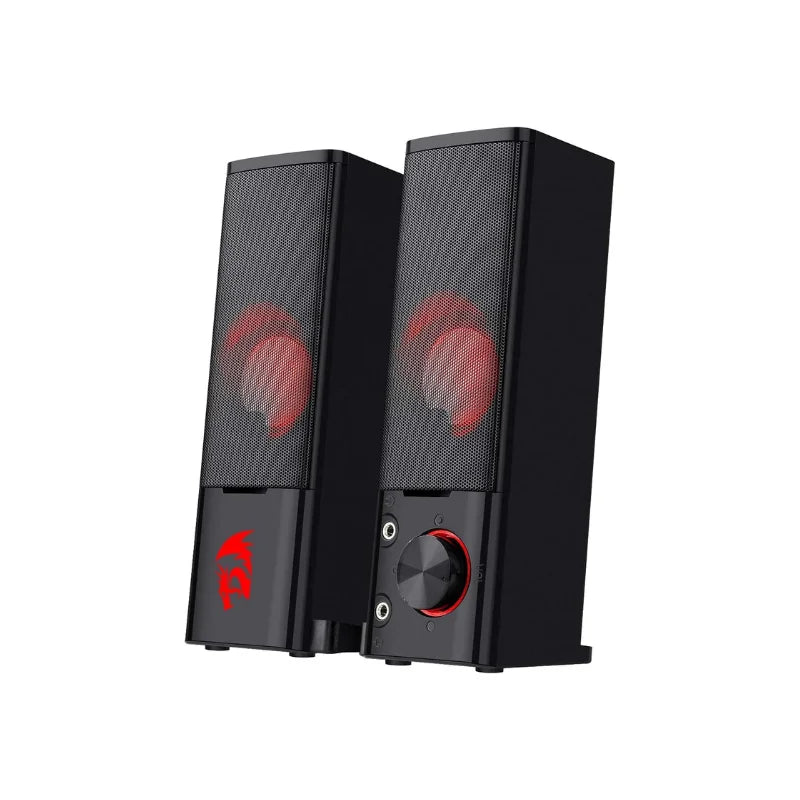 Redragon GS550 PC Gaming Speakers 2.0 Channel Desktop Computer Sound Bar  Quality Bass & Decent Red Backlit