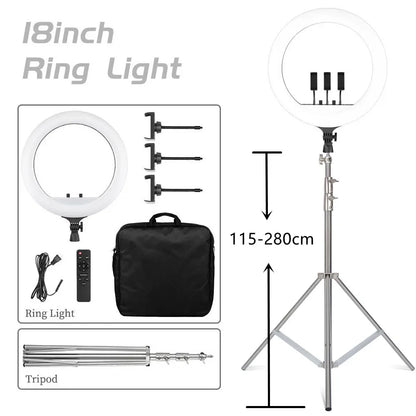 SH 45cm 18 inch Ring Light With Tripod Stand Usb Charge Selfie Led Lamp Dimmable Photography Light For Photo Photography Studio