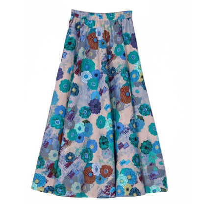 Fashion Summer Cotton Linen Women Skirt Saia Casual Vintage y2k Print Long Skirts Woman Clothes Bohemian Faldas Maxi Bottom Jupe