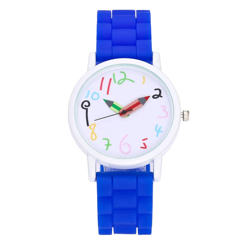 Women Watch Fashion Simple Pencil Design Digital Quartz Watches Casual Jelly Multicolour Silicone Ladies Clock Dress Wristwatch