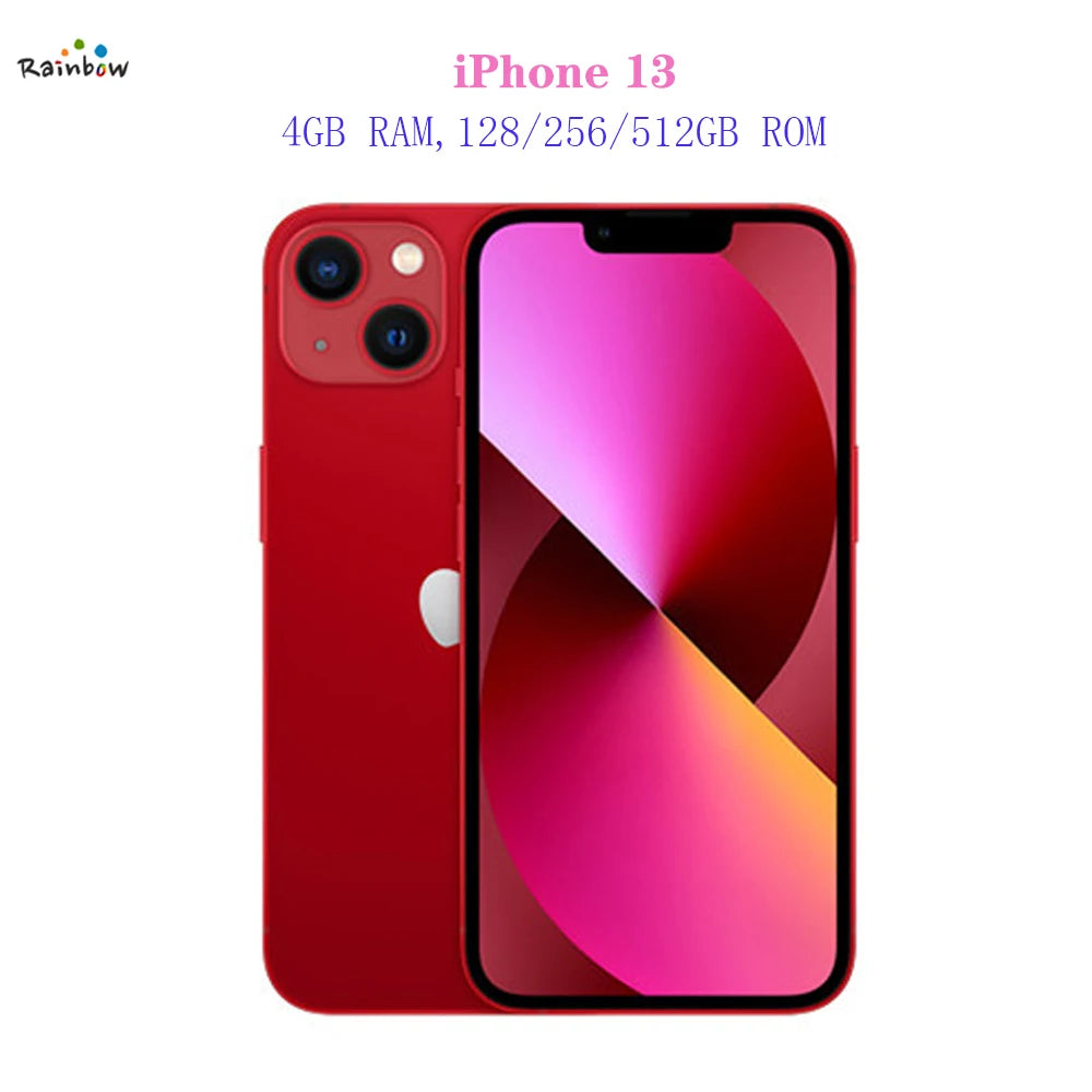 Original Apple iPhone 13 128GB/ 512GB 5G LTE Mobile Phone NFC Face ID  IOS A15 Bionic Hexa Core 6.1'' 12MP&12MP 3240mAh