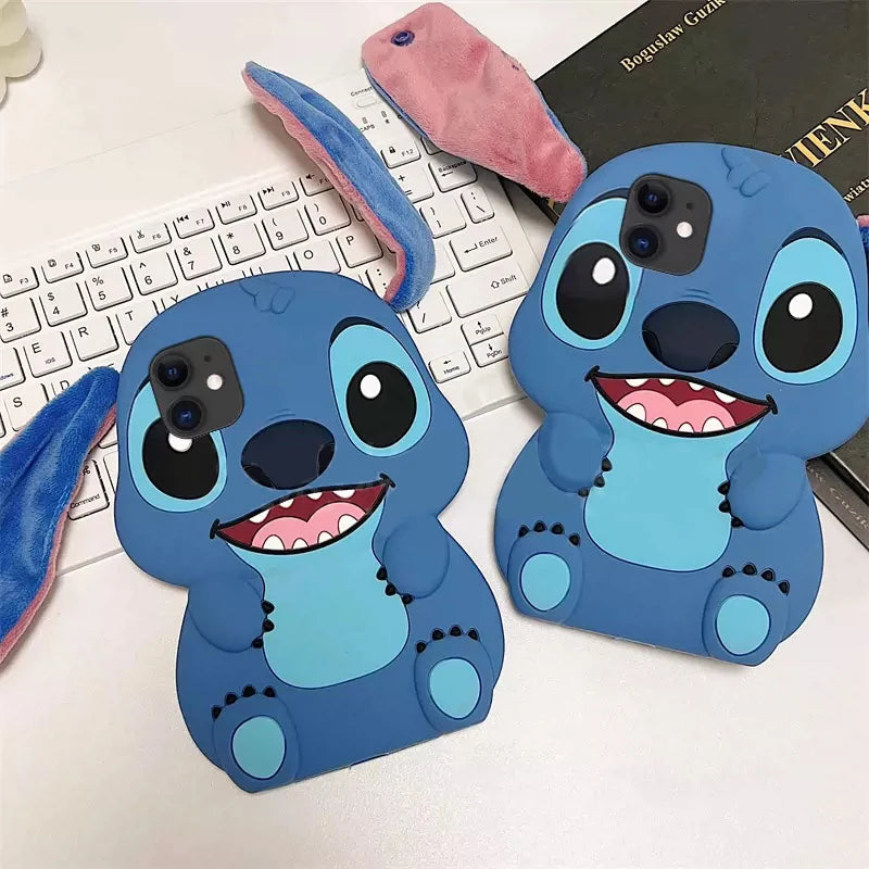 Cute 3D Cartoon Stitch Case For IPhone 14 13 12 15 Pro Max 14 15 Plus 11 12 Mini 7 8 Plus 6 6s X XR XS Max TPU Phone Case Cover