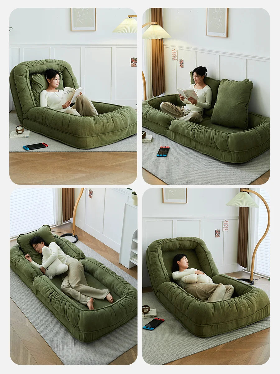 Human kennel Internet celebrity lazy sofa folding bedroom sofa bed dual-purpose single sofa removable and washable